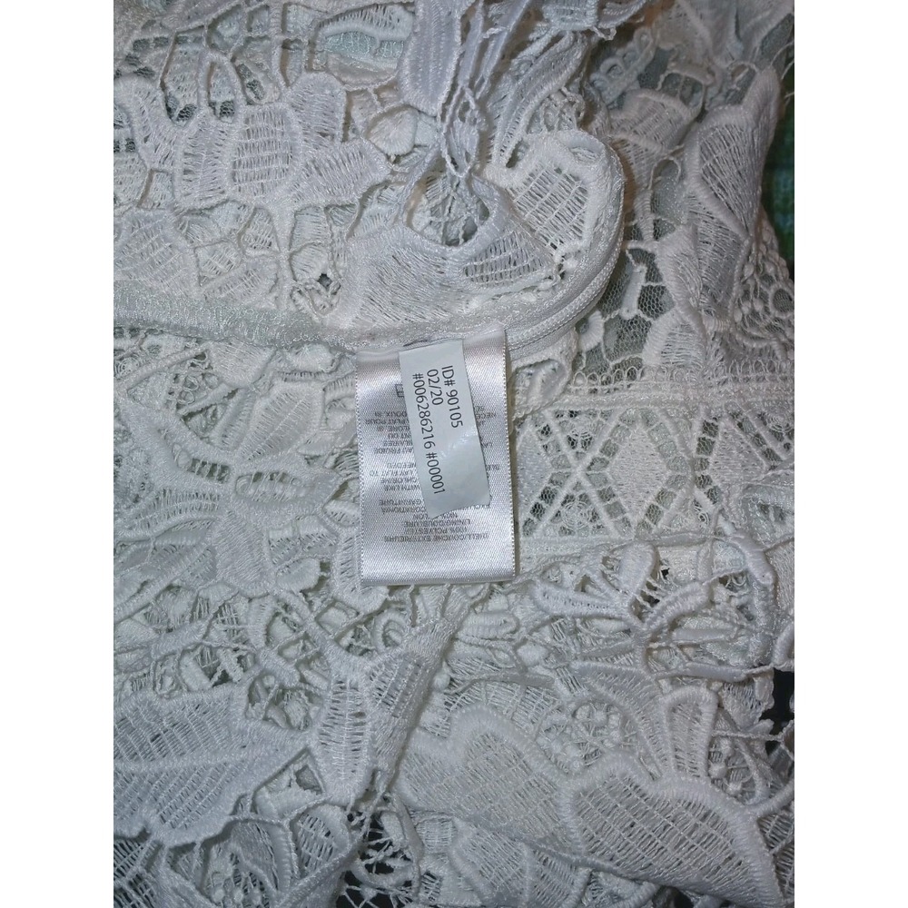 Express White Lace Sleeveless Blouse Whimsy Fairy Side Zip Closure Large D123 - Picture 12 of 12